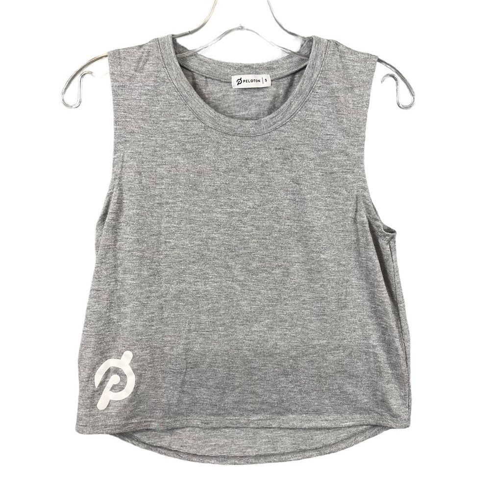 Peloton Women's Lurex Muscle Tank Top in Gray - Cycling Top - Size Small EUC
